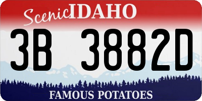 ID license plate 3B3882D