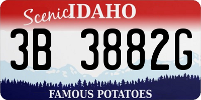 ID license plate 3B3882G