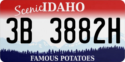 ID license plate 3B3882H
