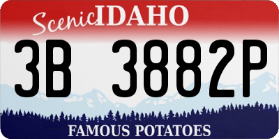 ID license plate 3B3882P