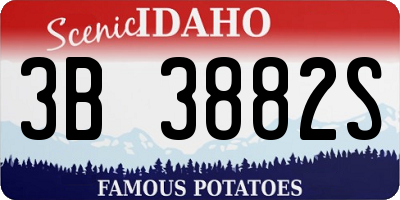ID license plate 3B3882S