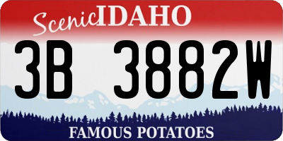 ID license plate 3B3882W