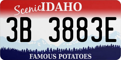ID license plate 3B3883E