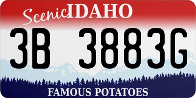 ID license plate 3B3883G