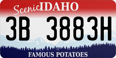 ID license plate 3B3883H