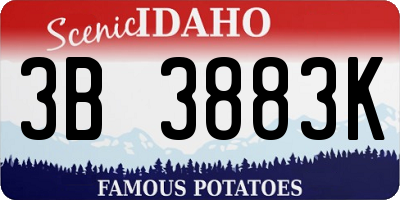ID license plate 3B3883K