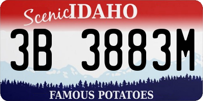 ID license plate 3B3883M
