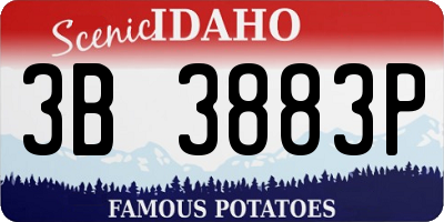ID license plate 3B3883P