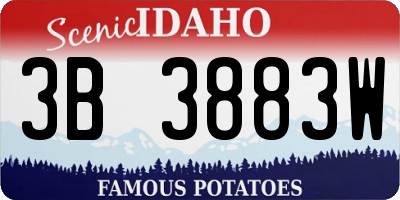 ID license plate 3B3883W
