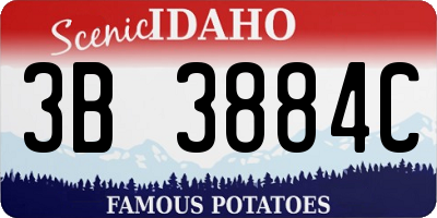 ID license plate 3B3884C