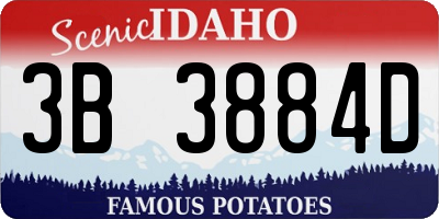 ID license plate 3B3884D