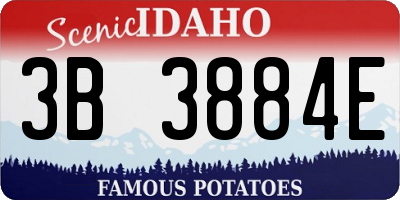 ID license plate 3B3884E