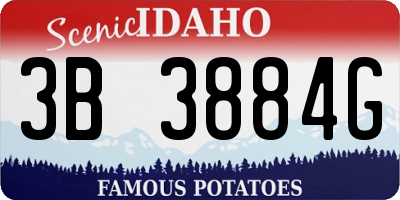 ID license plate 3B3884G