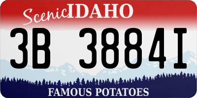 ID license plate 3B3884I