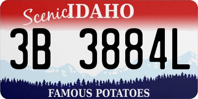 ID license plate 3B3884L