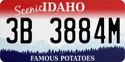 ID license plate 3B3884M