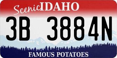 ID license plate 3B3884N