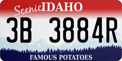 ID license plate 3B3884R