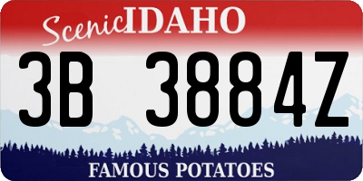 ID license plate 3B3884Z