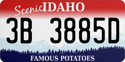 ID license plate 3B3885D