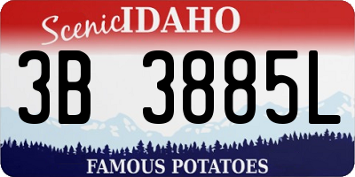 ID license plate 3B3885L