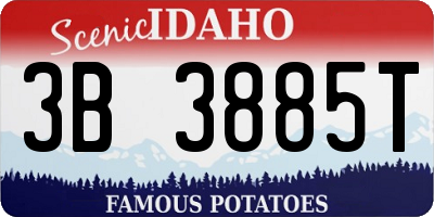 ID license plate 3B3885T