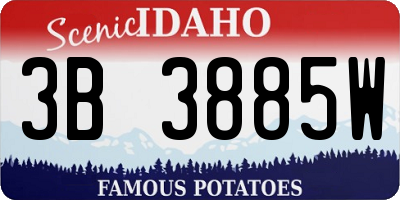 ID license plate 3B3885W