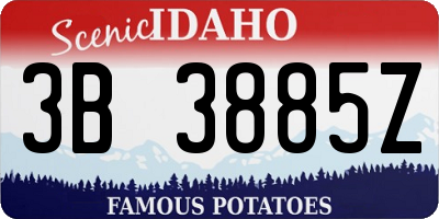 ID license plate 3B3885Z