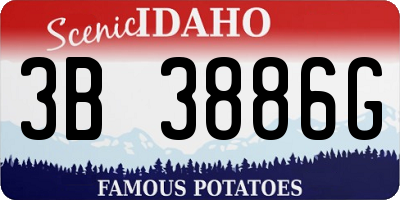 ID license plate 3B3886G