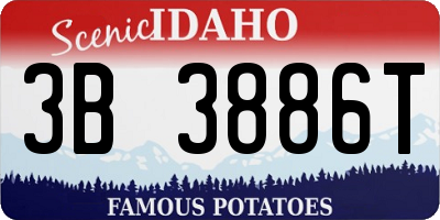 ID license plate 3B3886T