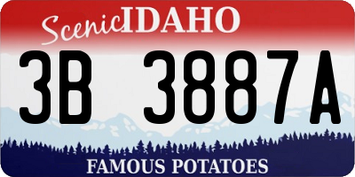 ID license plate 3B3887A