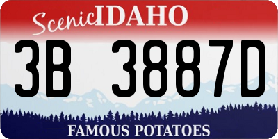 ID license plate 3B3887D