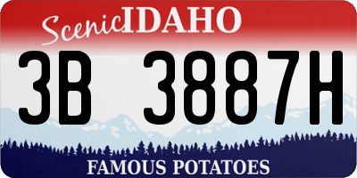 ID license plate 3B3887H