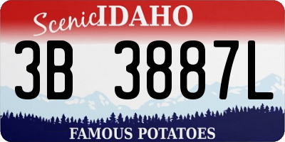 ID license plate 3B3887L