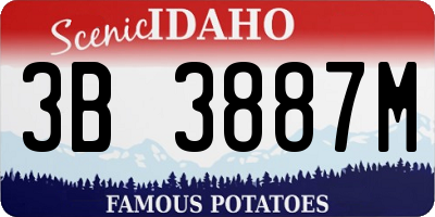 ID license plate 3B3887M