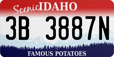 ID license plate 3B3887N