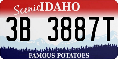 ID license plate 3B3887T