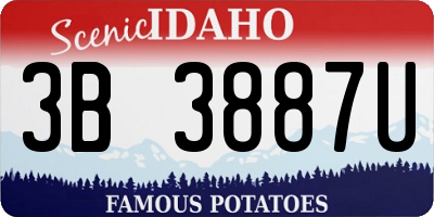 ID license plate 3B3887U