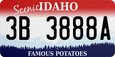 ID license plate 3B3888A