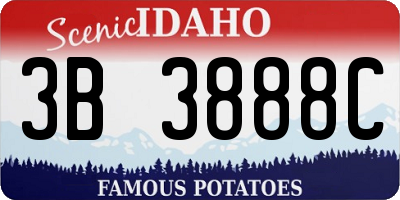 ID license plate 3B3888C
