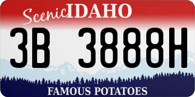 ID license plate 3B3888H