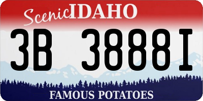 ID license plate 3B3888I