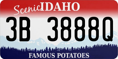 ID license plate 3B3888Q