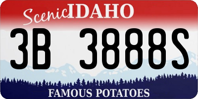 ID license plate 3B3888S