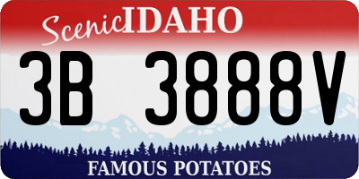 ID license plate 3B3888V