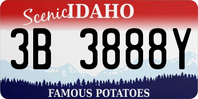 ID license plate 3B3888Y