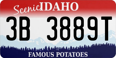 ID license plate 3B3889T