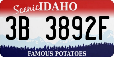 ID license plate 3B3892F