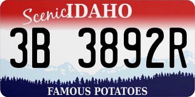 ID license plate 3B3892R