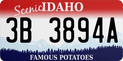 ID license plate 3B3894A
